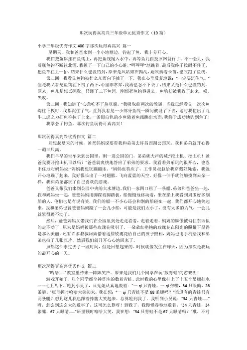 那次玩得真高兴三年级单元优秀作文(10篇)