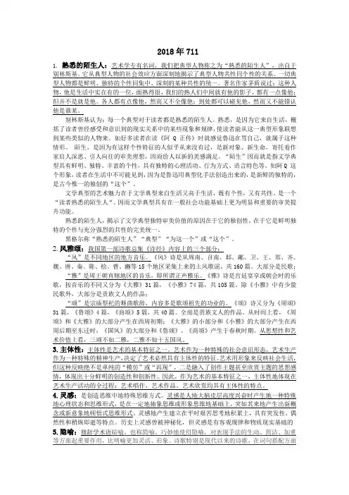 《艺术学概论》名词解释(真题版)