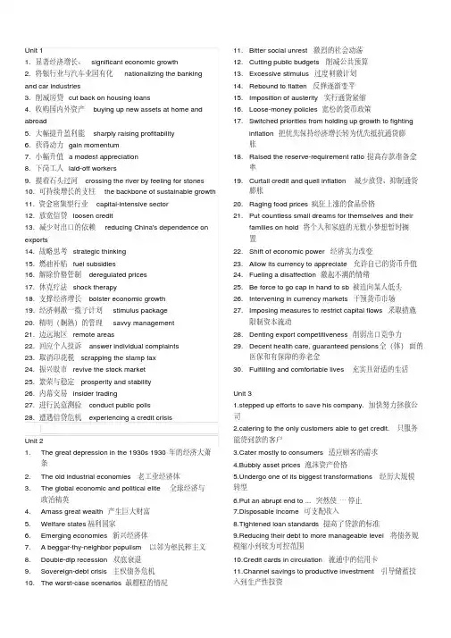 商务英语阅读(第二版)词汇汇总