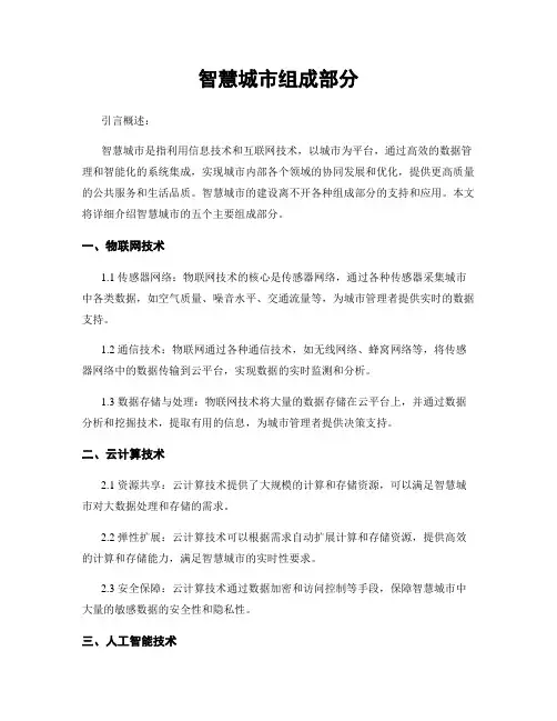 智慧城市组成部分