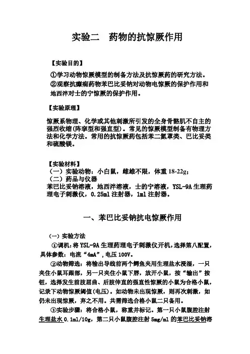 2013专业II_药物的抗惊厥作用
