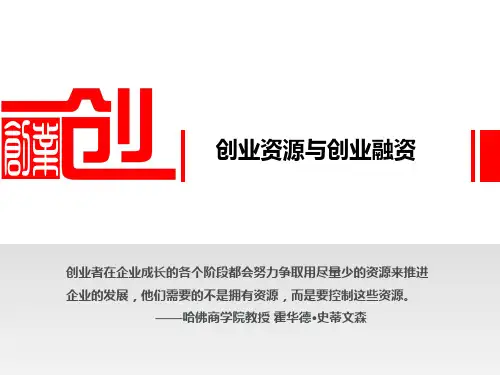 创业资源与创业融资