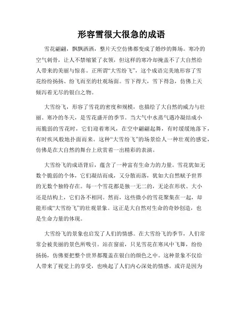 形容雪很大很急的成语