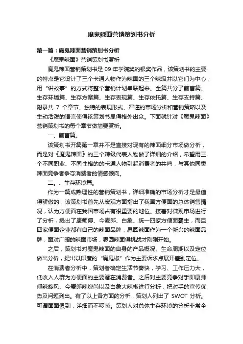 魔鬼辣面营销策划书分析