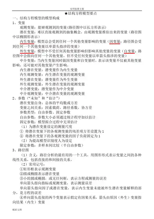★结构方程模型要点