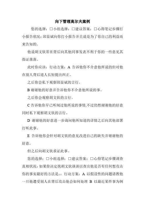 向下管理高尔夫案例.doc