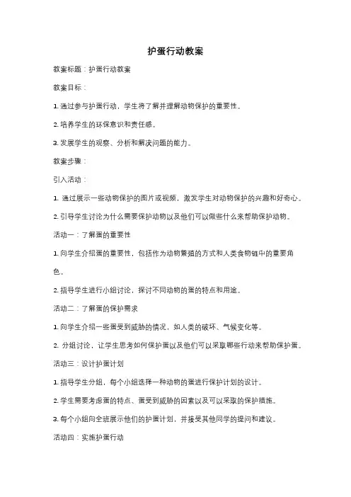 护蛋行动教案