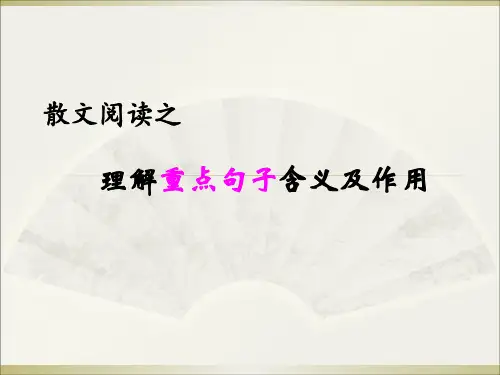 高考散文句子赏析.