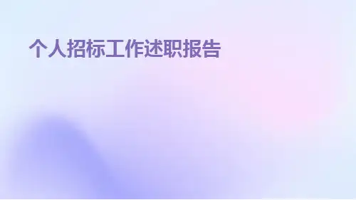 个人招标工作述职报告PPT