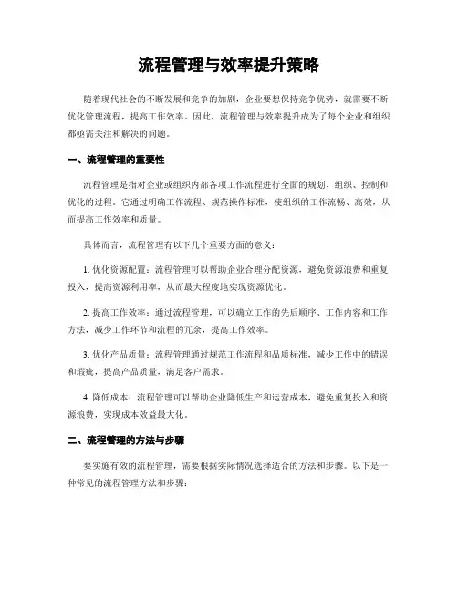 流程管理与效率提升策略