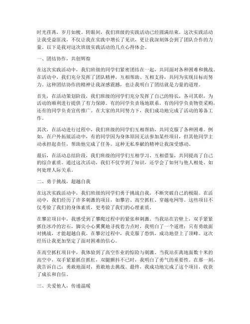 班级实践活动心得体会
