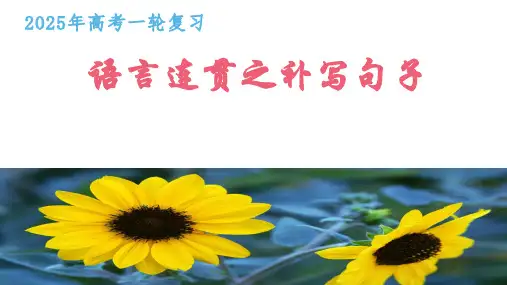 2025届高考一轮复习语言连贯之补写句子课件