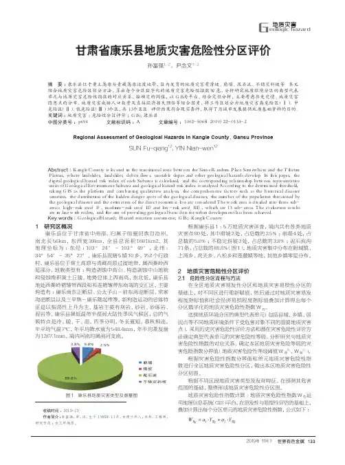 甘肃省康乐县地质灾害危险性分区评价