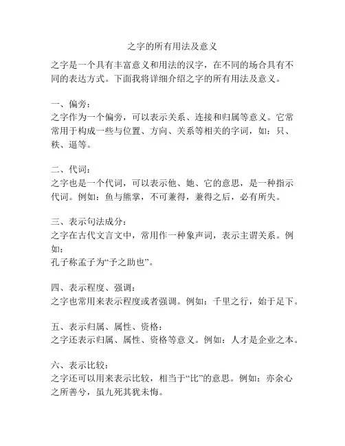 之字的所有用法及意义