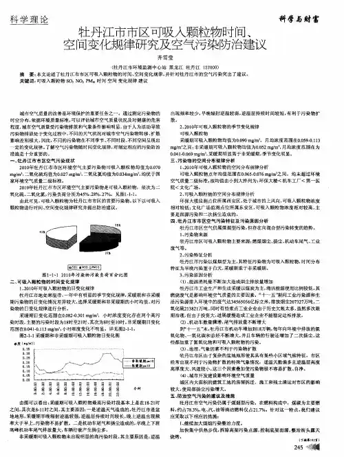 牡丹江市市区可吸入颗粒物时间、空间变化规律研究及空气污染防治建议