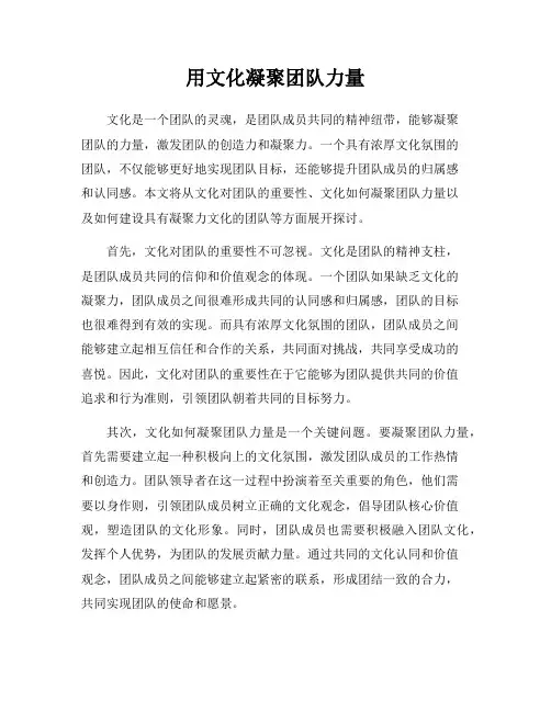 用文化凝聚团队力量