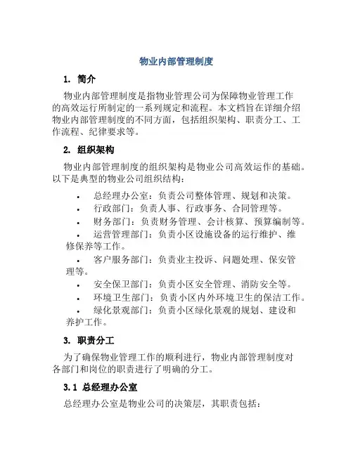 物业内部管理制度