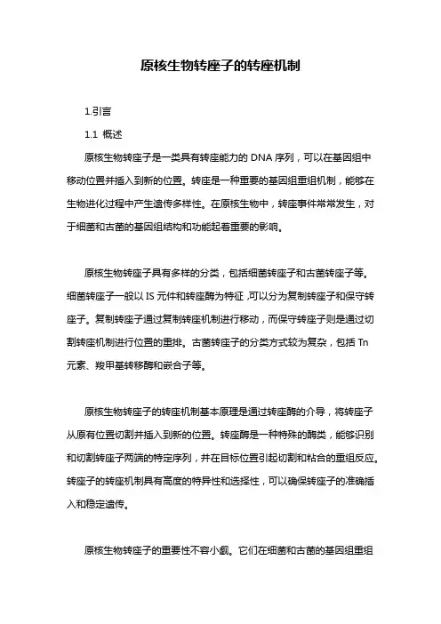 原核生物转座子的转座机制