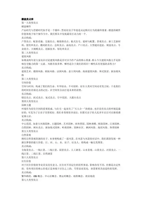 第十二课时 楼盘卖点的提炼