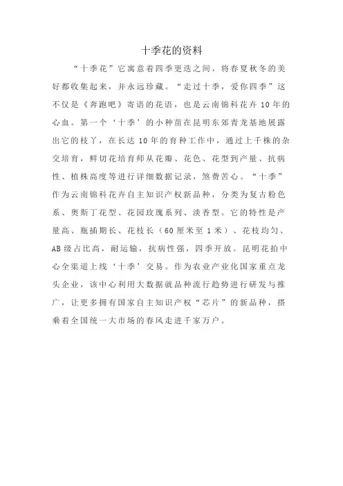 十季花的资料