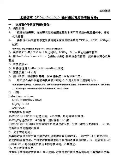 烟草瞬时转化