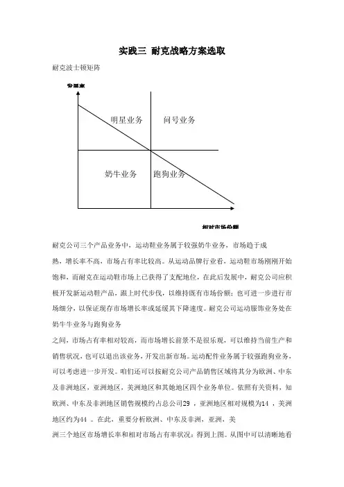 实践三耐克战略方案样本