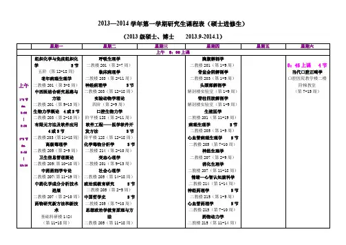 2006-2007学年第二学期研究生课程表(教师用)