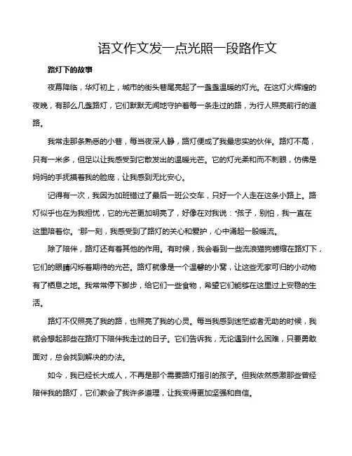 语文作文发一点光照一段路作文
