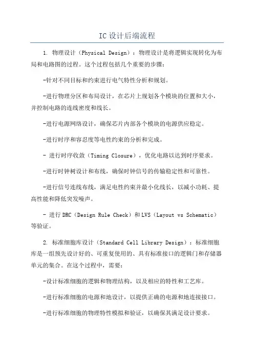 IC设计后端流程