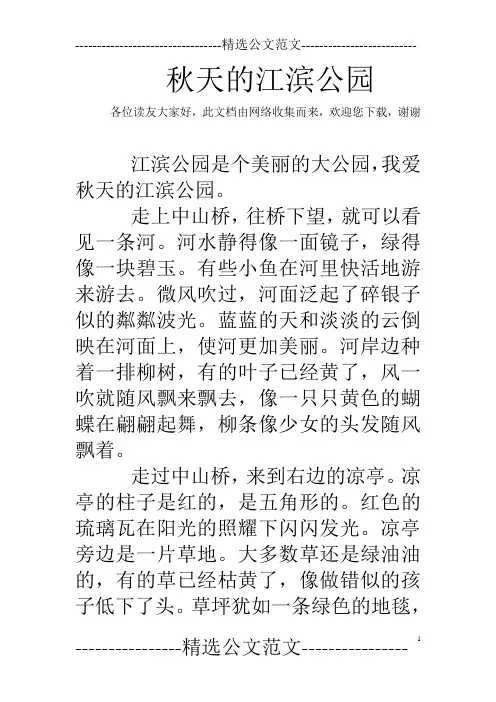 秋天的江滨公园