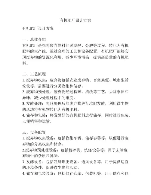 有机肥厂设计方案