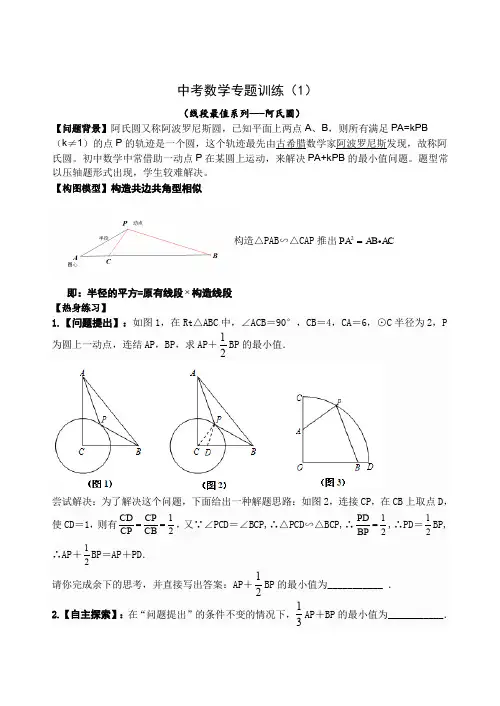 11线段最值系列--阿氏圆 (1)