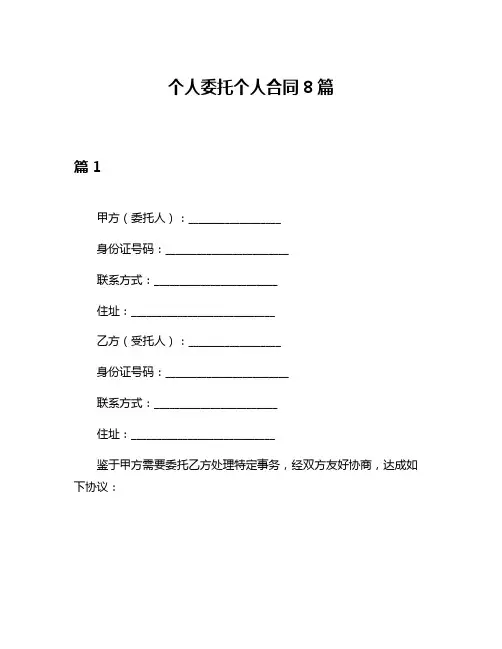 个人委托个人合同8篇
