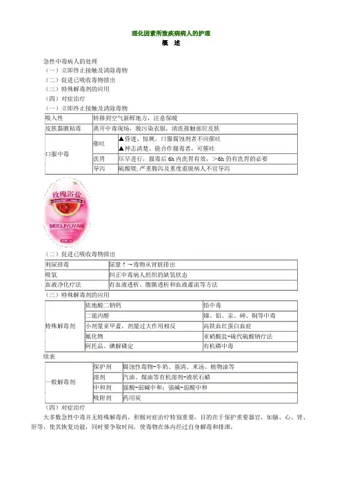 理化因素所致疾病病人的护理