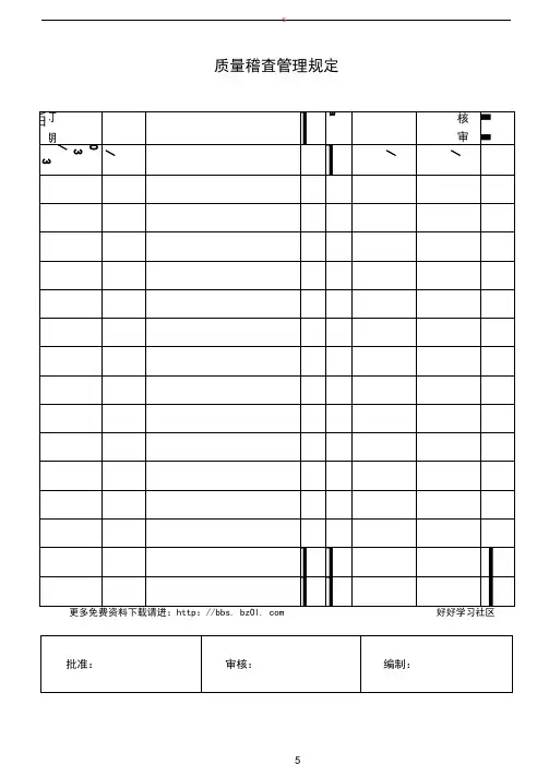 质量稽查管理规定