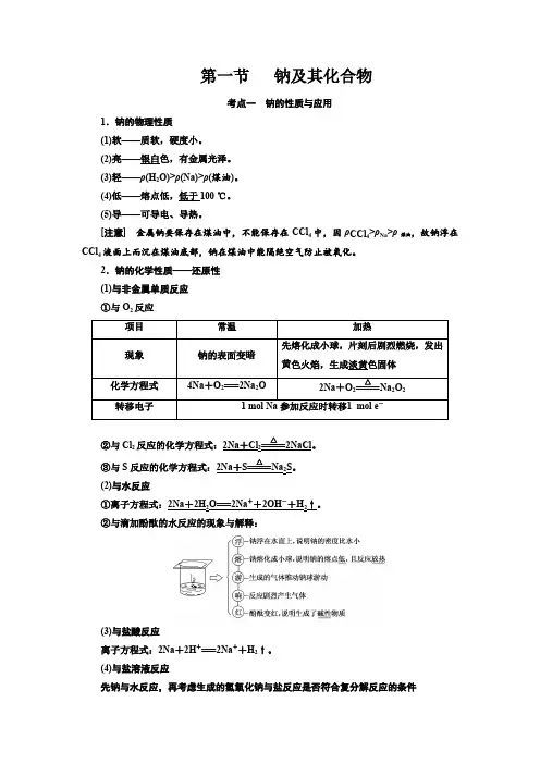 2020高三一轮复习金属及其化合物知识点
