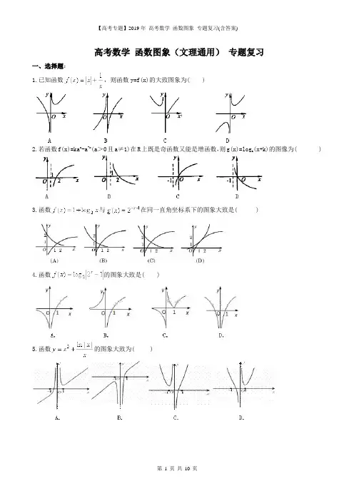 【高考专题】2019年 高考数学 函数图象 专题复习(含答案)