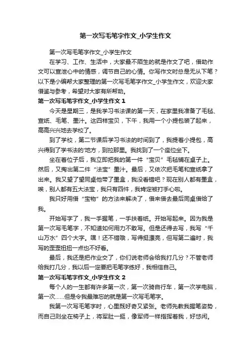 第一次写毛笔字作文_小学生作文