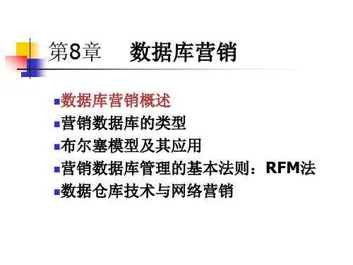 第八章 数据库营销 《网络营销》