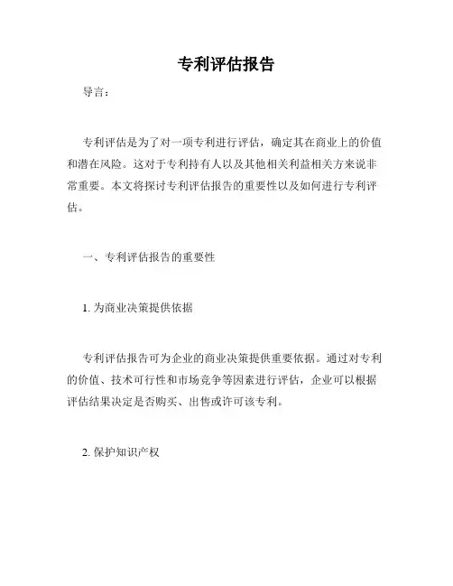 专利评估报告