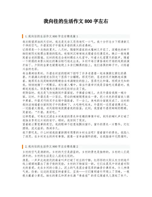 我向往的生活作文800字左右