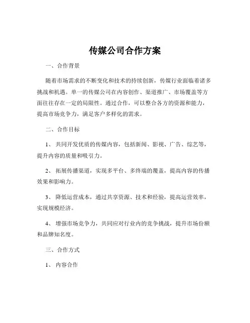传媒公司合作方案