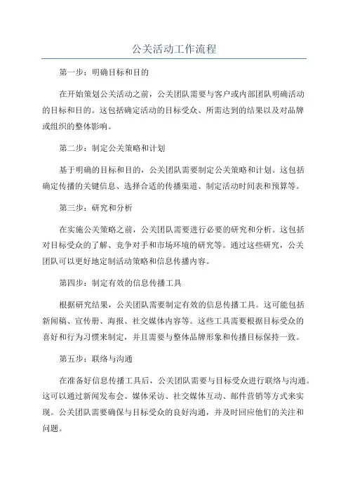 公关活动工作流程
