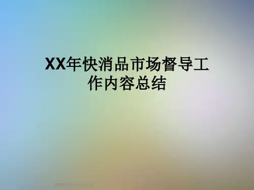 XX年快消品市场督导工作内容总结