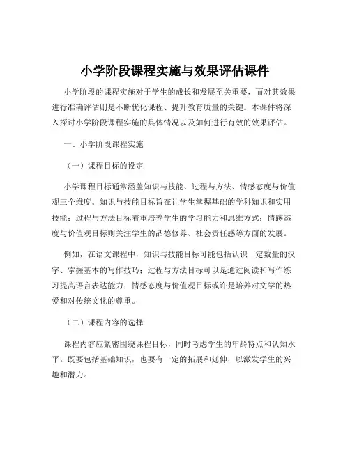 小学阶段课程实施与效果评估课件