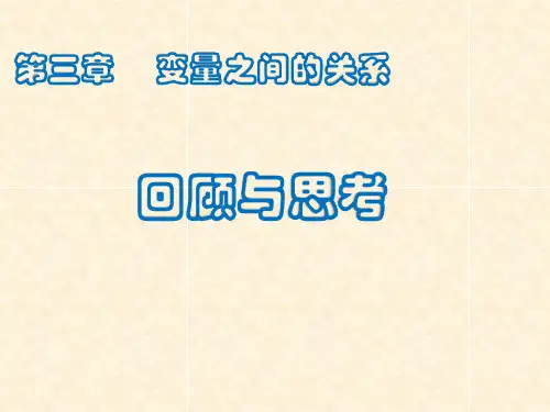 北师大版七年级下册数学：第三章变量之间的关系回顾与思考课件(20张PPT)