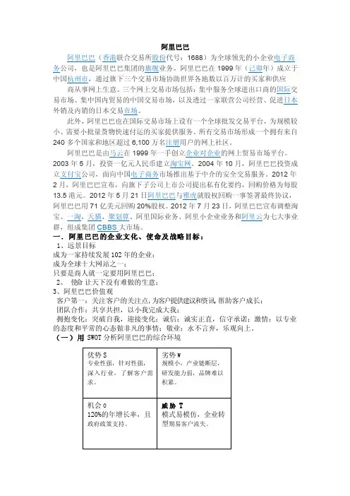 阿里巴巴的5种竞争力量分析模型