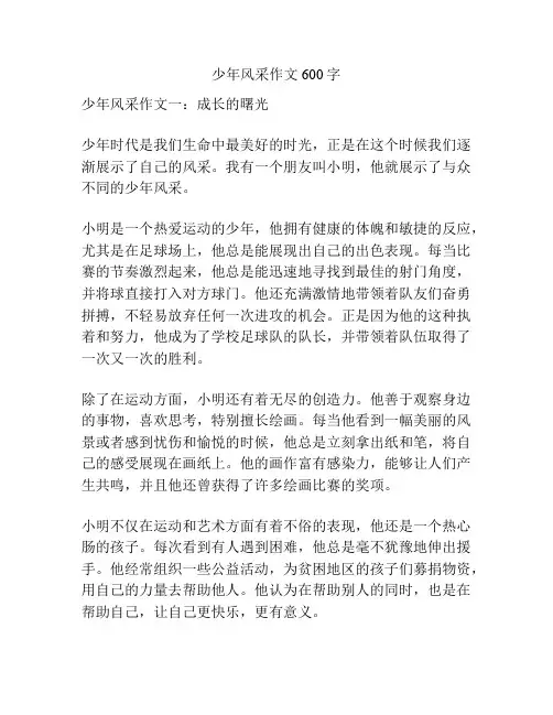 少年风采作文600字