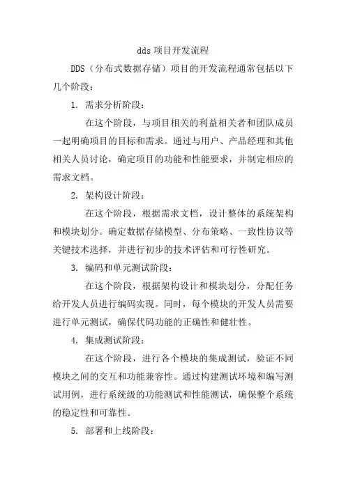 dds项目开发流程