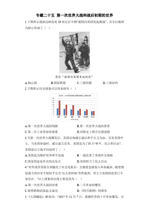 专题二十五 第一次世界大战和战后初期的世界